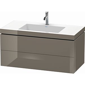 Duravit L-Cube vanity unit LC6928O8989 100 x 48 cm, 2000 tap hole, flannel gray high gloss, 2 drawers