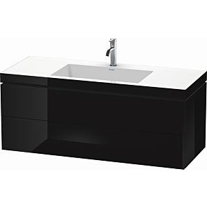 Duravit L-Cube vanity unit LC6929O4040 120 x 48 cm, 2000 tap hole, black high gloss, 2 drawers