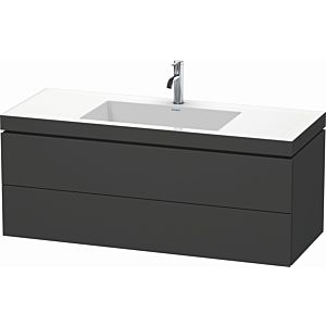 Duravit L-Cube vanity unit LC6929O4949 120 x 48 cm, 2000 tap hole, matt graphite, 2 drawers