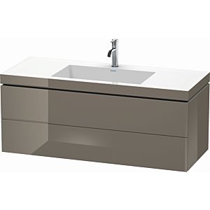 Duravit L-Cube vanity unit LC6929O8989 120 x 48 cm, 2000 tap hole, flannel gray high gloss, 2 drawers