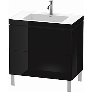 Duravit L-Cube vanity unit LC6937O4040 80 x 48 cm, 2000 tap hole, black high gloss, 2 pull-outs, floor-standing
