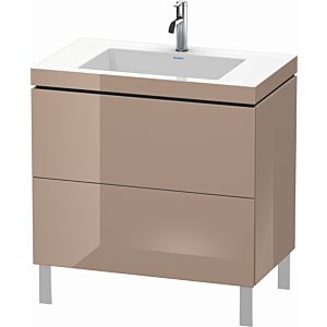 Duravit L-Cube vanity unit LC6937O8686 80 x 48 cm, 2000 tap hole, cappuccino high gloss, 2 pull-outs, floor-standing