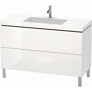 Duravit L-Cube vanity unit LC6939O2222 120 x 48 cm, 2000 tap hole, white high gloss, 2 pull-outs, floor-standing