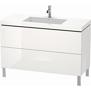 Duravit L-Cube vanity unit LC6939O8585 120 x 48 cm, 2000 tap hole, white high gloss, 2 pull-outs, floor-standing