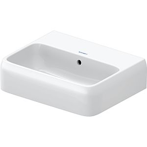 Duravit Qatego hand washbasin 0746452060 45x35cm, without tap hole, with overflow, tap hole bank, white high-gloss HygieneGlaze