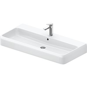 Duravit Qatego washbasin 2382102000 100 x 47 cm, white high-gloss HygieneGlaze, with tap hole, overflow, tap hole bank