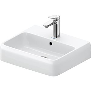 Duravit Qatego countertop washbasin 2382502027 50 x 42 cm, white high-gloss HygieneGlaze, with tap hole, overflow, tap hole bench, ground