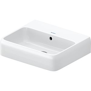 Duravit Qatego washbasin 2382502060 50 x 42 cm, white high-gloss HygieneGlaze, without tap hole, with overflow, tap hole bank