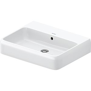 Duravit Qatego countertop washbasin 2382602028 60 x 47 cm, white high-gloss HygieneGlaze, without tap hole, with overflow, tap hole bench, ground