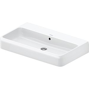 Duravit Qatego washbasin 2382802060 80 x 47 cm, white high-gloss HygieneGlaze, without tap hole, with overflow, tap hole bank
