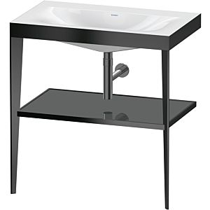Duravit XViu washbasin combination XV4715NB289 80 x 48 cm, without tap hole, flannel gray high gloss, with metal console, matt black