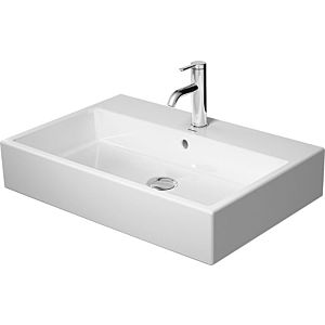 Duravit Vero Air lavabo pour meuble 23507000601 70 x 47 cm, blanc WonderGliss, sans trou pour robinetterie, avec trop-plein, avec banc pour robinetterie