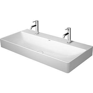 Duravit DuraSquare lavabo 23531000701 wondergliss blanc, 100x47cm, sans trou pour robinet