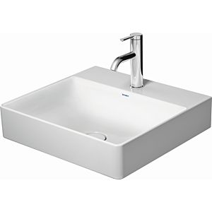 Duravit DuraSquare vanity unit 23535000401 50 x 47 cm, without overflow, with tap platform, 2 tap holes, white WonderGliss