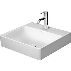Duravit DuraSquare vanity unit 23535000441 50 x 47 cm, without overflow, with tap platform, 3 tap holes, white WonderGliss