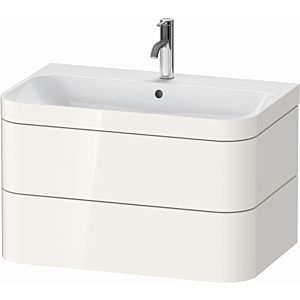 Duravit Happy D.2 Plus meuble sous-lavabo HP4637O2222 77,5 x 49 cm, 1 trou pour robinet, blanc brillant, 2 tiroirs