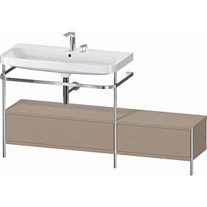 Combinaison lavabo pour meuble Duravit Happy D.2 Plus HP4863E7575 160x49cm, avec console en métal, 2 trous pour robinetterie, lin
