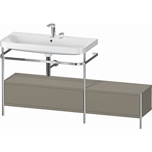 Duravit Happy D.2 Plus combinaison lavabo pour meuble HP4863E9292 160x49cm, avec console en métal, 2 trous pour robinetterie, gris pierre satiné mat
