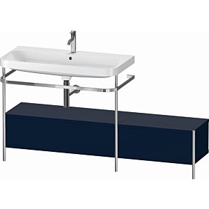 Duravit Happy D.2 Plus furniture washbasin combination HP4863O9898 160x49cm, with metal console, 1 tap hole, midnight blue satin finish