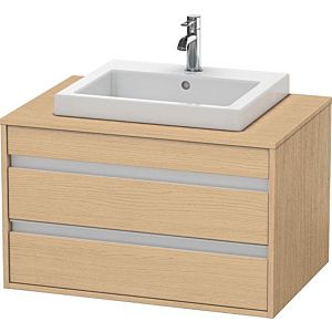 Duravit Ketho vanity unit KT675403030 80 x 55 cm, Eiche natur , for built-in washbasin in the middle, 2 drawers