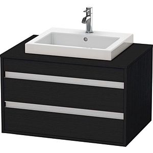 Duravit Ketho vanity unit KT675401616 80 x 55 cm, Eiche schwarz , for built-in washbasin in the middle, 2 drawers