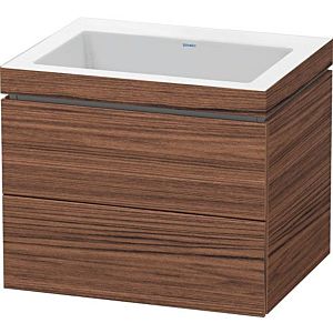 L-Cube Duravit vasque LC6926N2121 60 x 48 cm, sans trou pour robinet, noyer foncé, 2 tiroirs