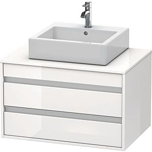 Duravit Ketho meuble sous-vasque KT665402222 80 x 42,6 x 55 cm, blanc brillant, pour Vasques  à poser milieu, 2 tiroirs