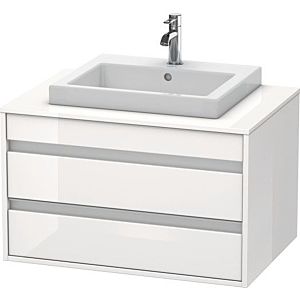 Ketho Duravit vasque KT675402222 80 x 55 cm, blanc brillant, pour lavabo encastré au milieu, 2 tiroirs