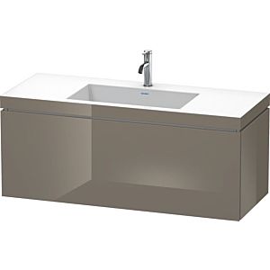 Duravit L-Cube vanity unit LC6919O8989 120 x 48 cm, 2000 tap hole, flannel gray high gloss, 2000 pull-out