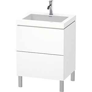 Duravit L-Cube vanity unit LC6936O1818 60 x48 cm, 2000 tap hole, matt white, 2 pull-outs, floor-standing