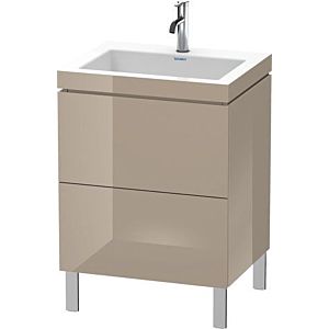 Duravit L-Cube vanity unit LC6936O8686 60 x48 cm, 2000 tap hole, cappuccino high gloss, 2 pull-outs, floor-standing