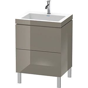 Duravit L-Cube vanity unit LC6936O8989 60 x48 cm, match2 tap hole, flannel gray high gloss, 2 2000