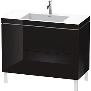 Duravit L-Cube vanity unit LC6938O4040 100 x 48 cm, 2000 tap hole, black high gloss, 2 pull-outs, floor-standing
