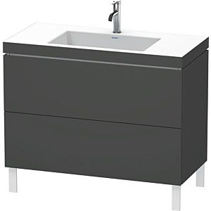 Duravit L-Cube vanity unit LC6938O4949 100 x 48 cm, 2000 tap hole, graphite matt, 2 pull-outs, floor-standing