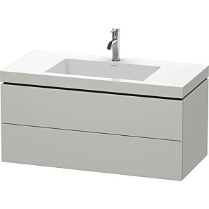 Duravit L-Cube vanity unit LC6928O0707 100 x 48 cm, 2000 tap hole, concrete gray matt, 2 drawers