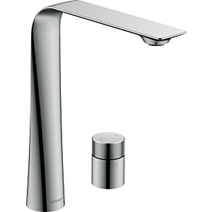 Duravit D. 2000 2-hole basin mixer D11130009010 without pop-up waste set, with rotary handle, projection 180mm, chrome