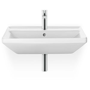Duravit D-Neo lavabo 23665500001 wondergliss blanc, avec trou pour robinet et trop-plein