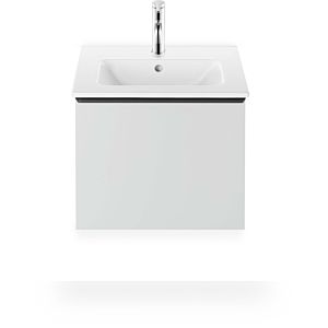 Duravit Me by Starck vasque pour meuble 23365332601 53 x 43 cm, blanc mat, WonderGliss, sans trou pour robinet, avec trop-plein, avec banc pour robinet
