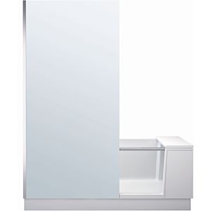 Duravit Shower + Bath Badewanne 700454000000000 170 x 75 x 210,5 cm, Klarglas, Nische, Glas links, montierte Tür, weiß