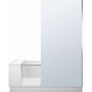 Duravit Shower + Bath baignoire 700454000100000 170 x 75 x 210,5 cm, verre miroir, niche, verre à gauche, porte encastrée, blanc