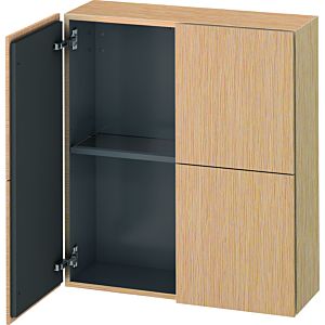 Duravit L-Cube medium tall cabinet LC116701212 70x24.3x80cm, 2 doors, brushed oak