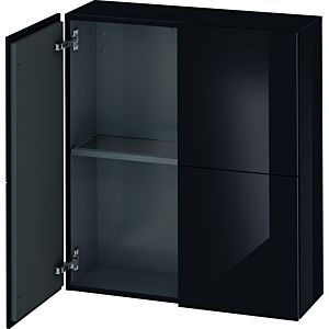 Duravit L-Cube Halbhochschrank LC116704040 70x24,3x80cm, 2 Türen, schwarz hochglanz