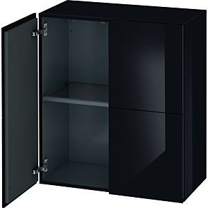 Duravit L-Cube Halbhochschrank LC117704040 70x36,3x80cm, 2 Türen, schwarz hochglanz