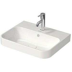 Duravit Happy D.2 washbasin 23605061601 50x40cm, ground, without tap hole, with overflow, tap platform, white / anthracite matt WonderGliss