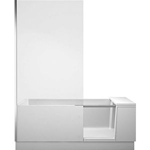 Duravit Shower + Bath Badewanne 700454000100000 170 x 75 x 210,5 cm, Spiegelglas, Nische, Glas links, montierte Tür, weiß