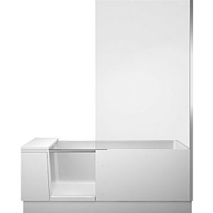Duravit Shower + Bath Badewanne 700455000100000 170 x 75 x 21,05 cm, Spiegelglas, Nische, Glas rechts, montierte Tür, weiß