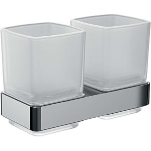 Emco Loft Doppelglashalter 052500100 chrom,Kristallglas satiniert, Wandmodell