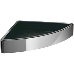 Emco Loft panier éponge d&#39;angle 054500503 chromé /noir, largeur 179mm, avec insert en plastique