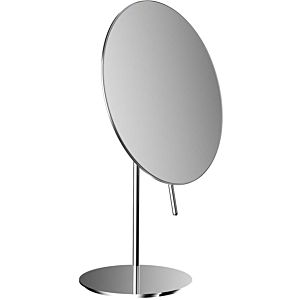 Emco Pure razor/ Kosmetikspiegel 109400112 Ø 202 mm, triple, rimless, with handle, standing mirror, chrome