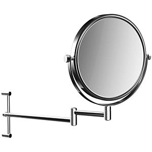 Emco Pure rasoir/ Miroirs cosmétiques 109400115 Ø 201 mm, grossissement 3x, rond, deux bras, réglable en hauteur, chromé